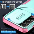 thumbnail image 3 of Rugged Case for Samsung Galaxy A35 5G with Slide Camera Cover & Drop Protection Green, 3 of 5