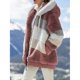 thumbnail image 2 of Chaqueta con capucha y cremallera de felpa holgada cálida de invierno de talla grande para mujer, 2 of 3