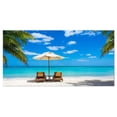 thumbnail image 3 of DESIGN ART Turquoise Beach with Chairs - Seashore Photo Canvas Print 40 in. wide x 30 in. high - 1 Panel, 3 of 5