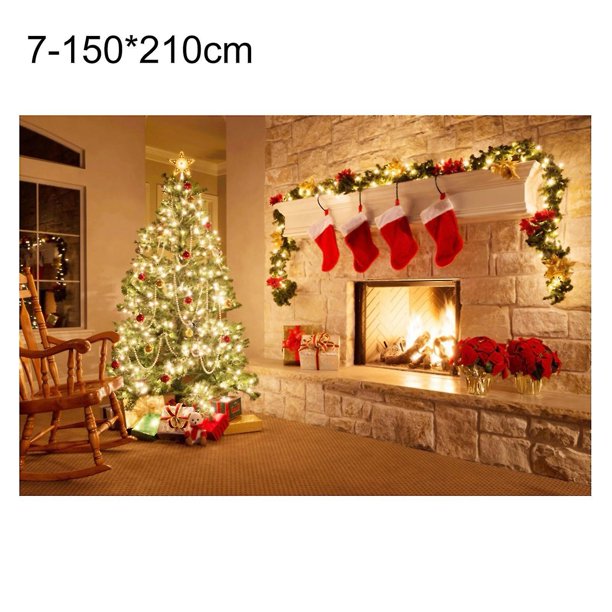 Farfi correas rectangulares navideñas sin tejidos plisados decoración de la fiesta de la pantalla de fondo de Papá Noel
