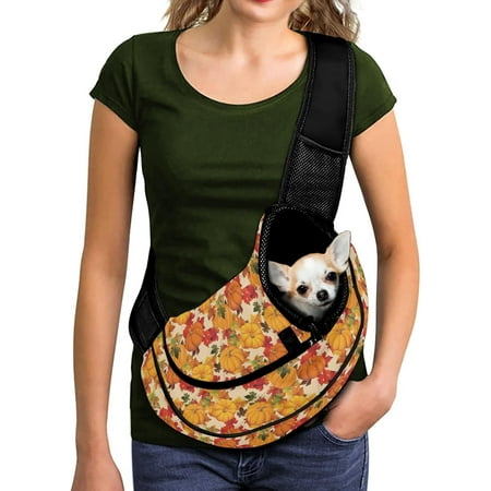 Hgudesign Leopard Animal Print Pet Carrier Sling for Small Dogs s Hands Free Pet Puppy Outdoor Travel Carrier Bag Adjustable Strap Padded Shoulder Sling Travel Tote Bag