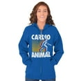 thumbnail image 4 of Cardio Workout Bigfoot Sasquatch Unisex Fleece Graphic Zip Up Hoodie Brisco Brands 5X, 4 of 5