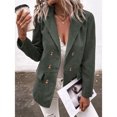 thumbnail image 2 of Abrigo de color puro para mujer, chaqueta de manga larga para mujer, chaqueta con botones cruzados para mujer, chaqueta de solapa para mujer, multifuncional, 2 of 6