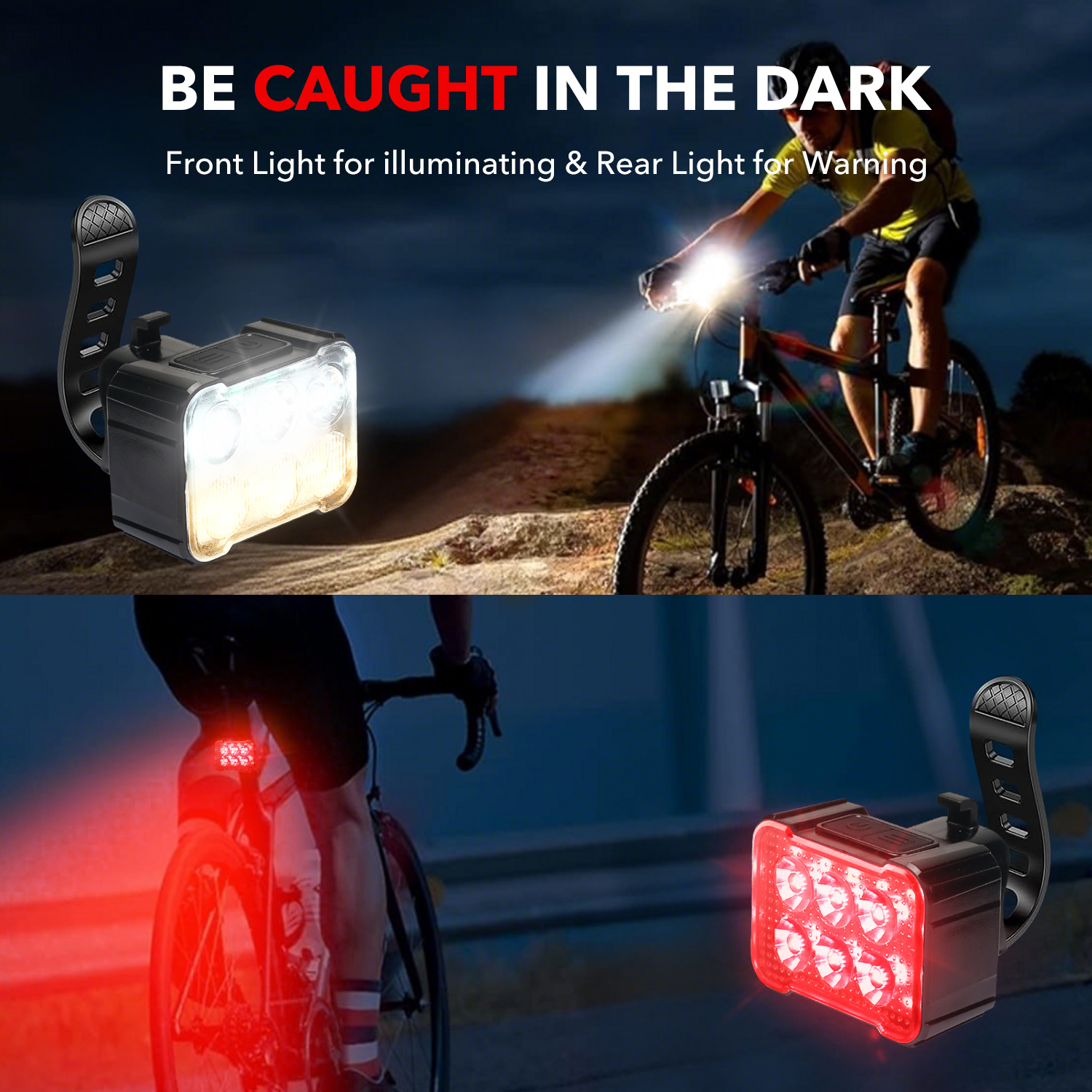 BN-Link USB Rechargeable Bike Light Set with 8+12 Modes photo 3