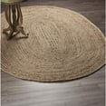 thumbnail image 2 of 7â€™ Brown Oval Shaped Jute Area Rug, 2 of 7