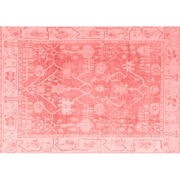 Ahgly Company Machine Washable Indoor Rectangle Oriental Red Traditional Area Rugs, 7' x 10'