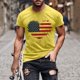 thumbnail image 4 of Mens Casual Manga Corta Botón Abajo Camisetas Estados Unidos Bandera Impresión Cuello Redondo Suéter Camiseta, Poliéster Casual Uso Diario para Hombres, 4 of 5
