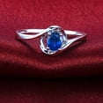 thumbnail image 4 of Solitaire Sapphire Engagement Ring On 10K White Gold, Promise Ring, Anniversary Ring, 4 of 4