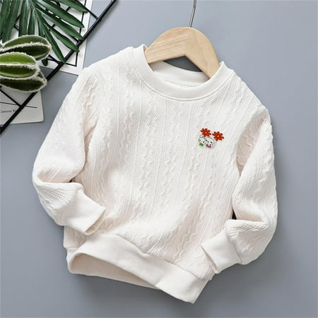 

Winter Clothes for Baby Girl White Knitted New Style Pullover Round Neck Newborn Clothes Toddler Jackets for Girls 120 Inspirational Gifts For Women