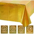 thumbnail image 3 of LAICAIW 4 Pack Iridescence Plastic Tablecloths Shiny Disposable Laser Rectangle Table Covers Holographic Foil Tablecloth Iridescent Party Decoration Birthday Bridal Wedding Christmas 54" x 108" (Gol, 3 of 7