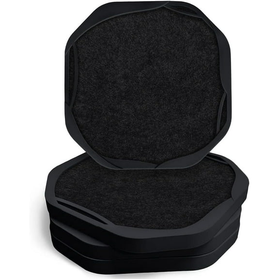 Absorbent Drink Coasters for Tabletop Protection | Silicone Coasters for Drinks Absorbent with Felt Pads | Cup Mat for Coffee, Beer, Wine | Non-Slip, Unbreakable and Kid Safe