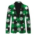 thumbnail image 1 of JHLZHS Slim Fit Suit Jacket for Men Men's Christmas Snowflake Santa Print Pocket Lapel Button up Suit Jacket Suit Style Two Suit for Men Wedding Guest Men Suit Jacket and Pants, 1 of 2