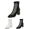 thumbnail image 6 of NOKIO Women'S Fashionable Short Boots Stylish Women'S Ankle Boots Ladies Fashion Roman Closed Toe Boots Solid Color Hollow Mesh Thick Heel Short Boots Women'S Casual Chic Ankle Booties, 6 of 6