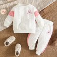 thumbnail image 2 of Kogui Toddler Clothes for Girls Fall Kid Toddler Girl Clothes Sleeve Top+Bottom Jeans Pants 2PC Fall Winter Outfit Set 3 6 9 12 18 Months 2T 3T 4T 5T (Beige,3-4 Years), 2 of 7