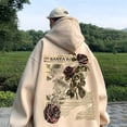 thumbnail image 5 of Sudadera con capucha con estampado gráfico de rosas vintage Y2K para hombre, ropa de calle gótica de moda, sudaderas casuales holgadas de estilo hip hop con forro polar, 5 of 5