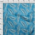 thumbnail image 3 of oneOone Cotton Cambric Medium Blue Fabric Tropical Leaf With Dot Dress Material Fabric Print Fabric By The Yard 42 Inch Wide, 3 of 4