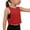 Red, variant on Girls Athletic Shirts Lightweight Casual Sleeveless Workout Tank Tops Solid Color Basic Crew Neck Crop Sport Tops