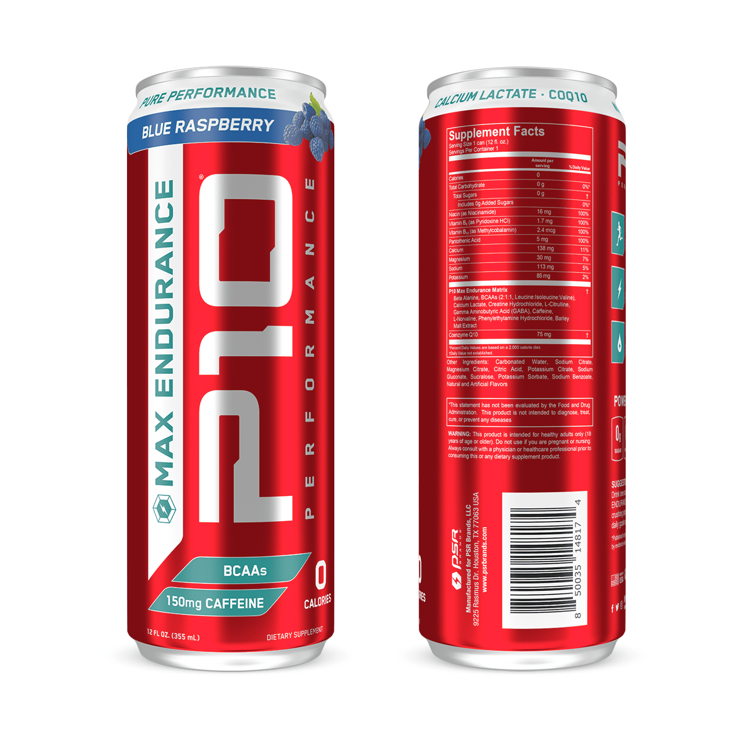 P10 Performance Max Endurance Blue Raspberry Energy