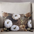 thumbnail image 3 of White Pumpkins Fall Throw Pillow Cover 12 x 20 Inch Decorative Pillow Cover Thanksgiving Botanical Floral Farmhouse Lumbar Pillowcase Seasonal Rectangle Cushion Case for Couch Sofa Bed Living Room, 3 of 7