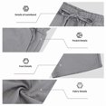 thumbnail image 6 of Hsovts Men Mens Casual Cotton Linen Shorts Summer Beach Shorts Lightweight Elastic Drawstring Waist with Pockets Gray 2XL, 6 of 6