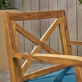 thumbnail image 2 of Noble House Perla Outdoor Acacia Wood Barstools Teak and Blue (Set of 4), 2 of 6