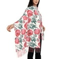 thumbnail image 4 of Honeii Rose Flowers Print Scarf Oversized Scarf Tassel Fall Winter Thick Scarf Warm Shawl Women,Women's Scarves & Wraps, 4 of 8