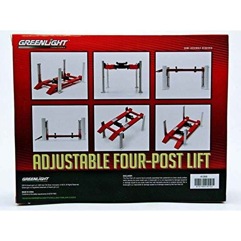 Four Post Lift Red For 1/18 Scale Diecast Model Cars by Four Post Lift Red For 1/18 Scale Diecast Model Cars by