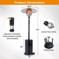 thumbnail image 3 of Gymax 50000 BTU Patio Propane Heater w/ Stainless Steel Burner & Safe Ignition Black, 3 of 10