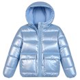 thumbnail image 6 of Lanbubble Girls Shiny Puffer Jacket Hooded Winter Coat Warm Outerwear for Kids 7-14Y, 6 of 8