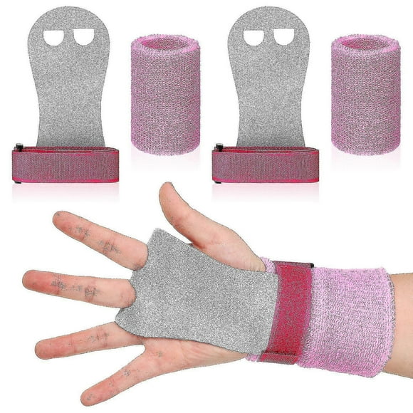 4 Pcs Gymnastics Grips And Wristbands Bar Grips Palm Protection And Wrist Support Bands For Kid's Workout Exercise