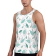 thumbnail image 2 of Gaeub Leaf Print Green Men's Athletic Tank Top, Workout Sleeveless Shirts, Running Tank Tops for Gym, Running, Training - Large, 2 of 9