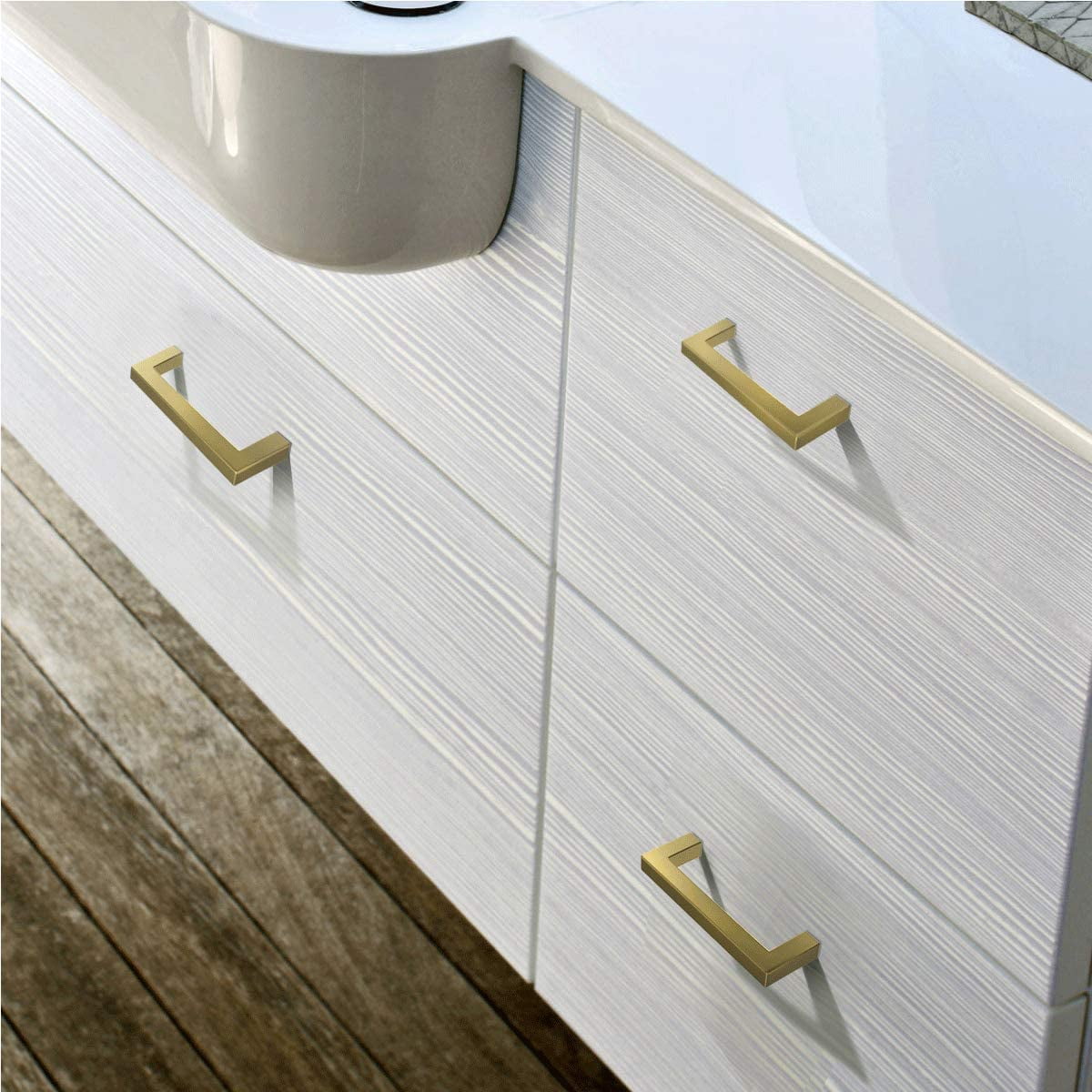 30 Pack|3-3/4" Brushed Gold Cabinet Pulls Kitchen Cabinet Handles Brass Drawer Pulls Square Cabinet Knobs,Kitchen Dresser Pull Furniture Hardware