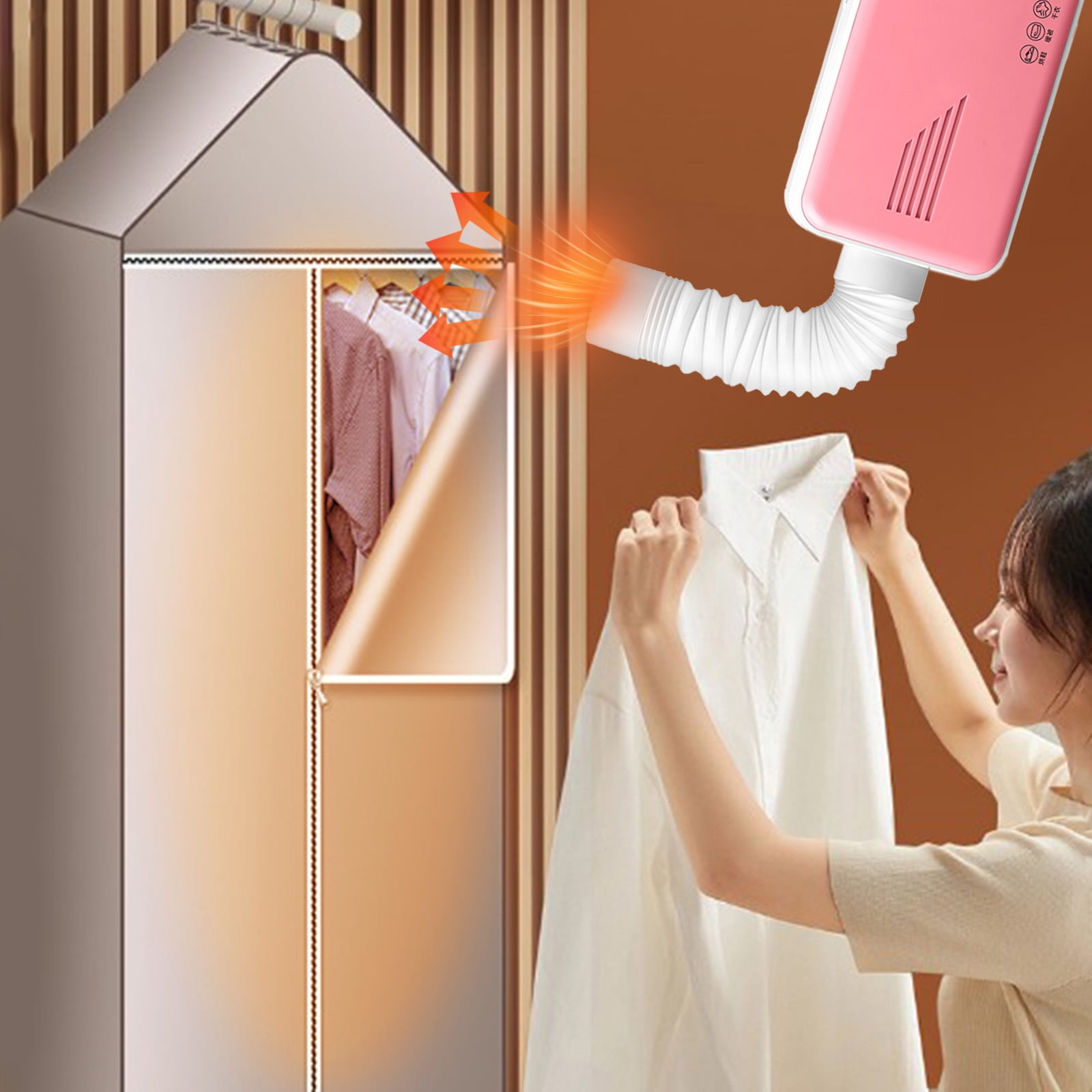 Portable Clothes Dryer Machine, 800W Power with Foldable Shelf, Compact for Apartments and Travel, Timer Function for Efficient Drying