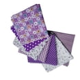 thumbnail image 3 of 7 Pieces Cotton Fabric Flower Print Colorful Quarters Handmade Accessories Floral Bundle SewingQuilting Crafting Mixed Style Patchwork Set Purple, 3 of 7