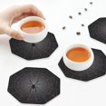 thumbnail image 3 of KLL Drink Coasters Set Octagon of 4,PU Leather Absorbent Coasters Set Decorative Coffee Cup Coasters Housewarming Gift for Home Decor-Black Spider On Web, 3 of 5