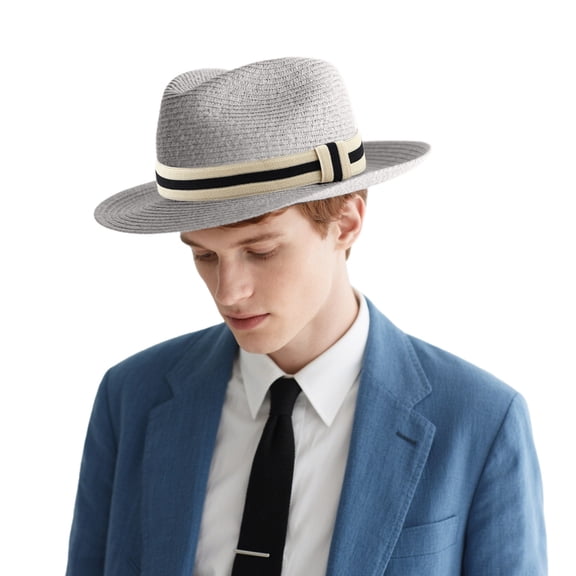 YAYUBA Summer Sun Hats for Outdoor Activities Versatile Sun Hat With Elastic Stripe Band And Classic Design,Light Gray