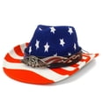 thumbnail image 5 of Bainana 250 Anniversary USA Hat For Women Men Wide Brim Retro Breathable Red White And Blue Cowboy Hat For July 4Th Festival Party, 5 of 8