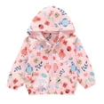 thumbnail image 4 of BLTIBY Kids Rain Jacket Windproof Long Sleeve Cute Printed Zip Up Hooded Jackets Lightweight Outdoor Raincoats with Pockets Multicolor 5 6-7 Years, 4 of 9