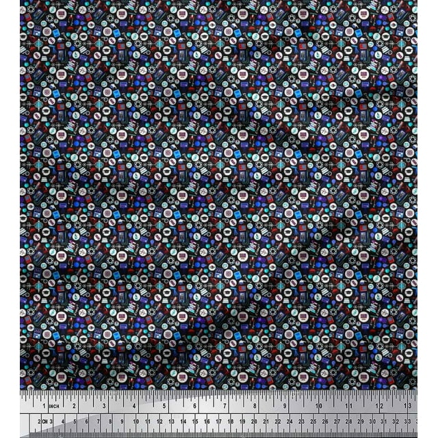Soimoi Rayon Fabric Scientific Lab Equipments Education Theme Fabric Prints by Yard 42 Inch Wide