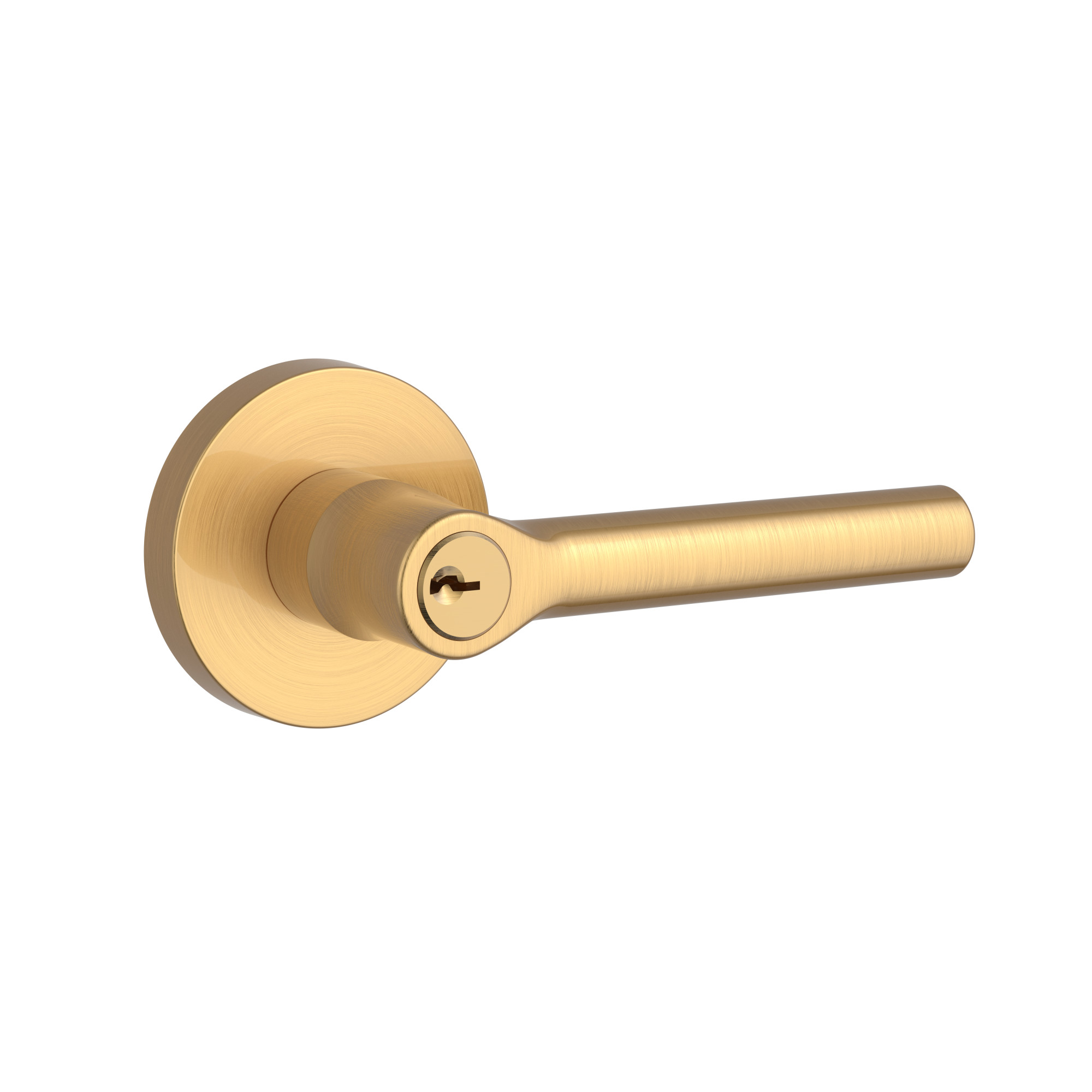 Baldwin Tube Single Cylinder Keyed Entry Door Lever Set Brass 