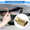 thumbnail image 2 of Unique Bargains Curved Slant Exhaust Tip 1.2"- 2.4" Inlet 3.4" Outlet 5.4" Length Universal Stainless Steel Gold Tone, 2 of 5