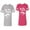 Men Heather / Women Pink, variant on Love Her Him To Death Unisex Couple Matching Cotton Jersey style T-Shirt Contrasting stripes on sleeves (Men Heather / Women Black) (Men S / Women S)