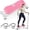 Pink, variant on Board with Resistance Bands, Versatile Rocking Stepper, Wobble Board Featuring LCD , 330 lbs High-Capacity Ski Trainer for Full Exercise at