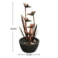 thumbnail image 3 of Tiered Leaves Stainless Metal Fountain Outdoor 35" H, 3 of 4