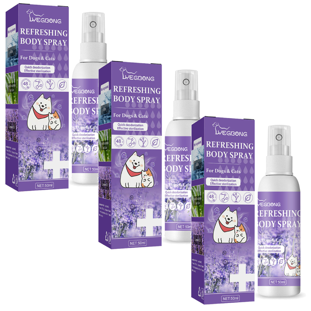 Tissouoy 3Pack Lavender Oil Dog Deodorizer Spray Cats Deodorizing