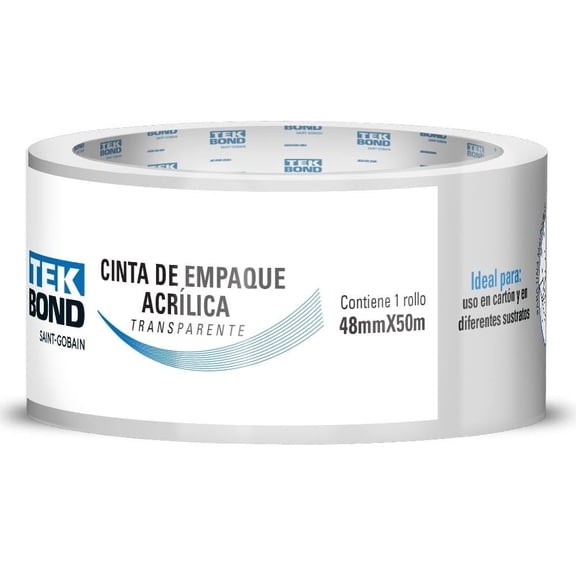 Cinta Tekbond Para empaque modelo CET-2065, 48mmx50m Transparente