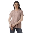 thumbnail image 2 of Moomaya Chemise Tunique Style Enveloppant pour Femmes en Coton Décontracté Col Classique Boutonné, 2 of 6