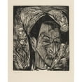 thumbnail image 2 of Ernst Ludwig Kirchner 12x14 Gold Ornate Wood Frame and Double Matted Museum Art Print Titled - Head David Muller (1919), 2 of 4