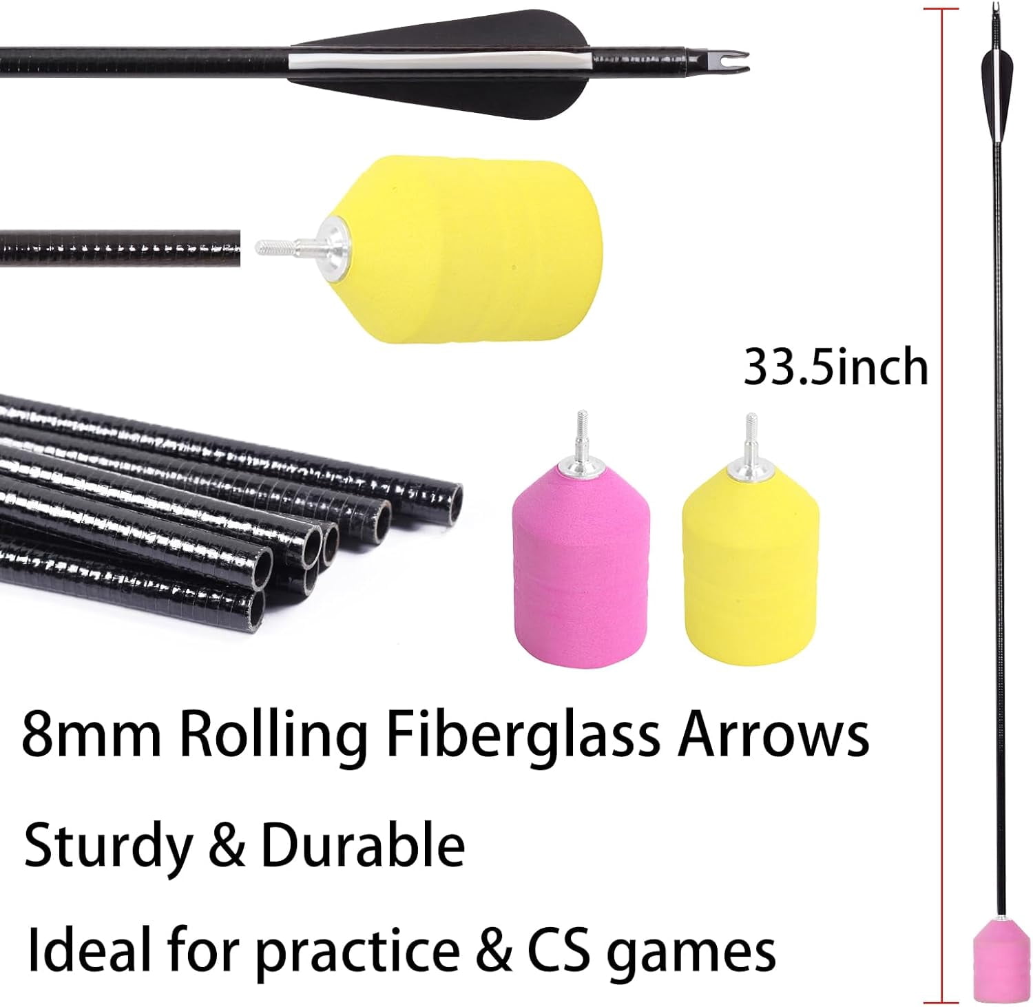 AME Bow and Target Set Adult - Outdoor Battle Obstacles Set Backyard Games CS Bow and Arrows Set Bow Target for Arena or Battlefield Bunkers Family Archery Games Shooting Practice