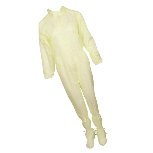 Antiestático Mamelucos Mono Traje de Trabajo A Prueba de Polvo Uniforme Unsex con Zapatils con Fondo Suave Amarillo Baoblaze Overol con puños elásticos